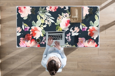 Desk pad painted flowers