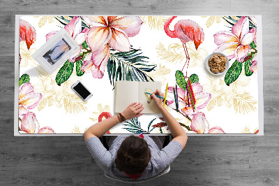 Desk mat Flamingos in flowers