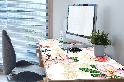 Desk mat Flamingos in flowers