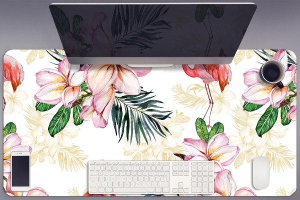 Desk mat Flamingos in flowers