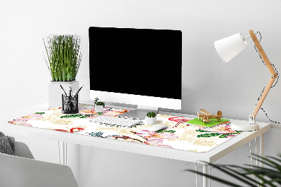 Desk mat Flamingos in flowers