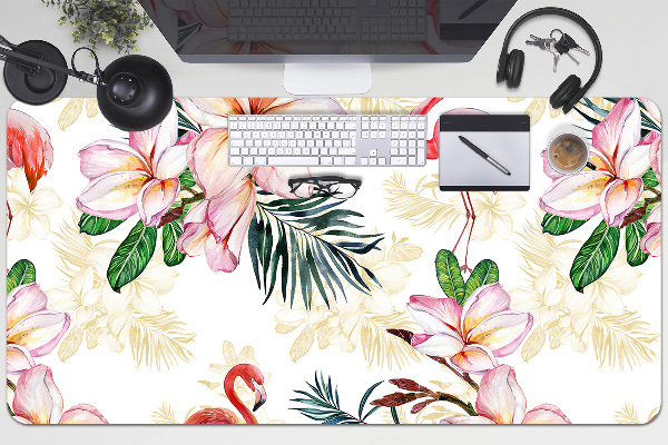Desk mat Flamingos in flowers