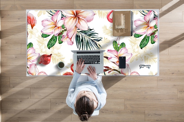 Desk mat Flamingos in flowers