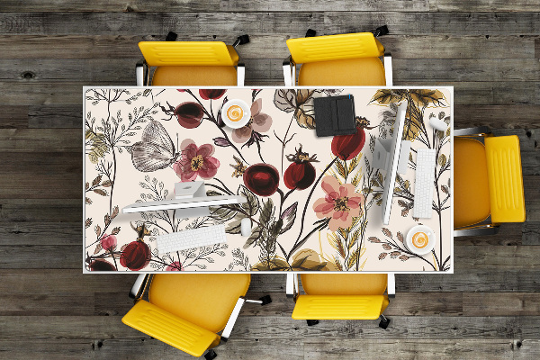 Large desk pad PVC protector Field flowers