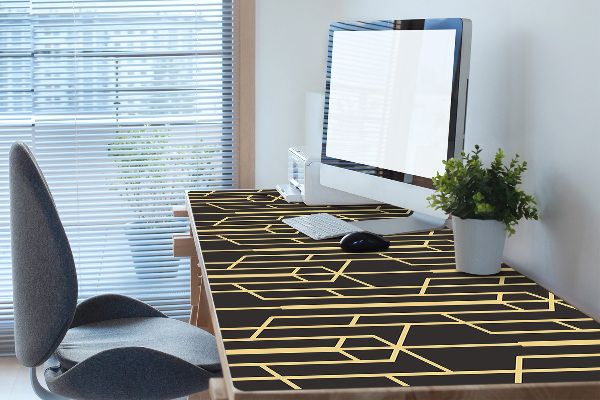 Large desk mat for children yellow lines