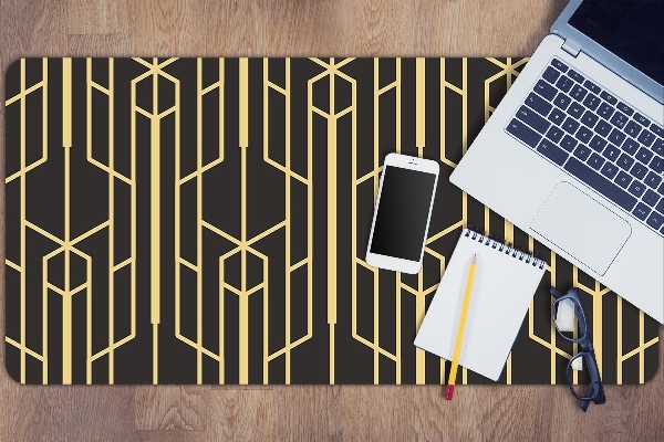Large desk mat for children yellow lines