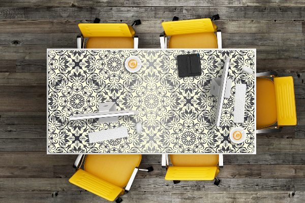 Large desk mat table protector floral pattern