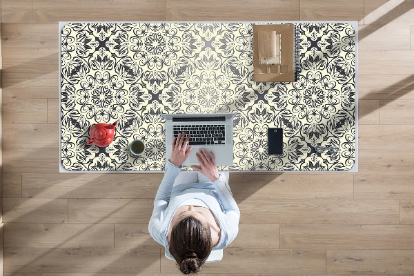 Large desk mat table protector floral pattern