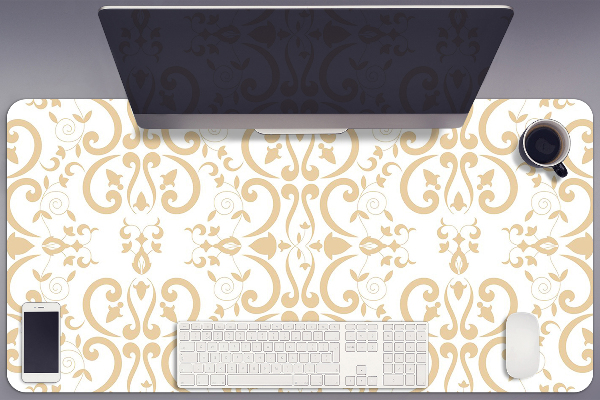 Large desk mat table protector baroque pattern