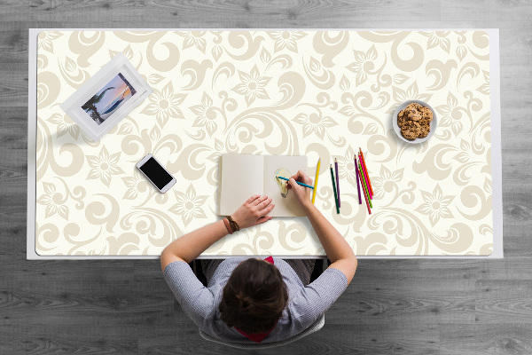 Large desk mat table protector baroque pattern