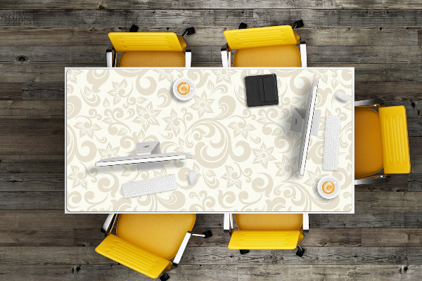 Large desk mat table protector baroque pattern