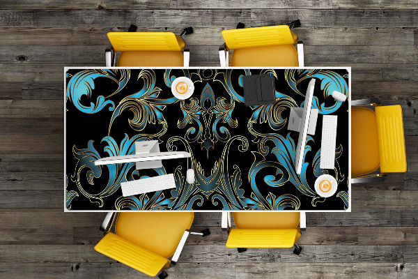 Large desk mat table protector baroque pattern