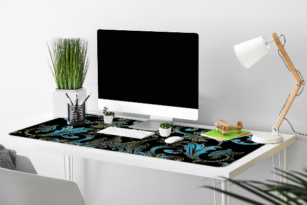 Large desk mat table protector baroque pattern