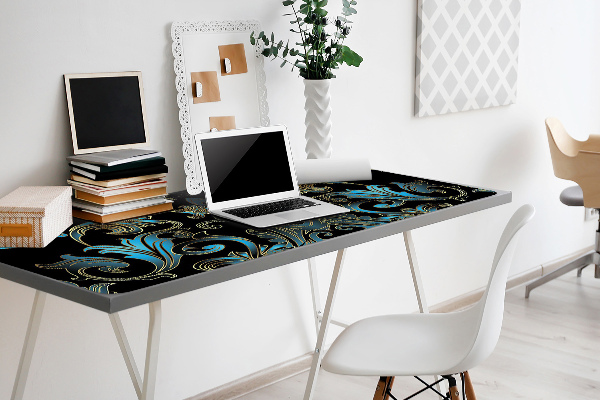 Large desk mat table protector baroque pattern