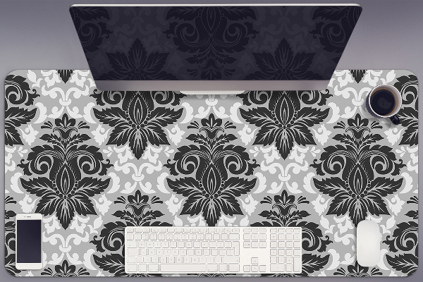 Large desk mat for children gray pattern