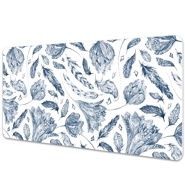 Full desk pad blue leaves