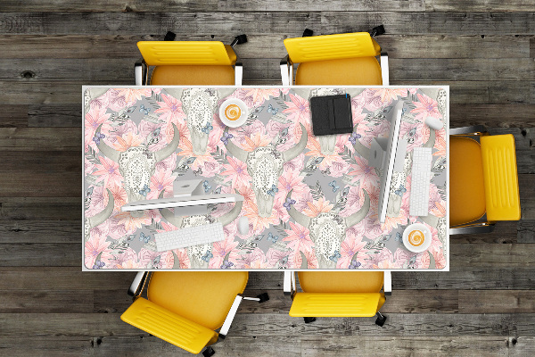 Large desk mat table protector skulls bulls