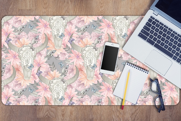 Large desk mat table protector skulls bulls