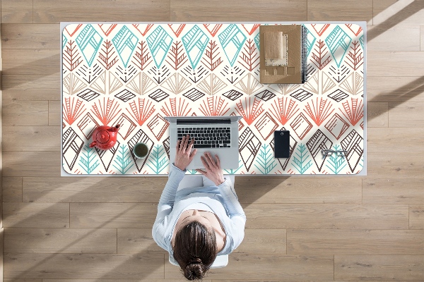 Large desk mat table protector ethnic pattern