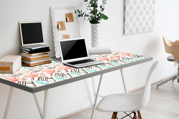 Large desk mat table protector ethnic pattern
