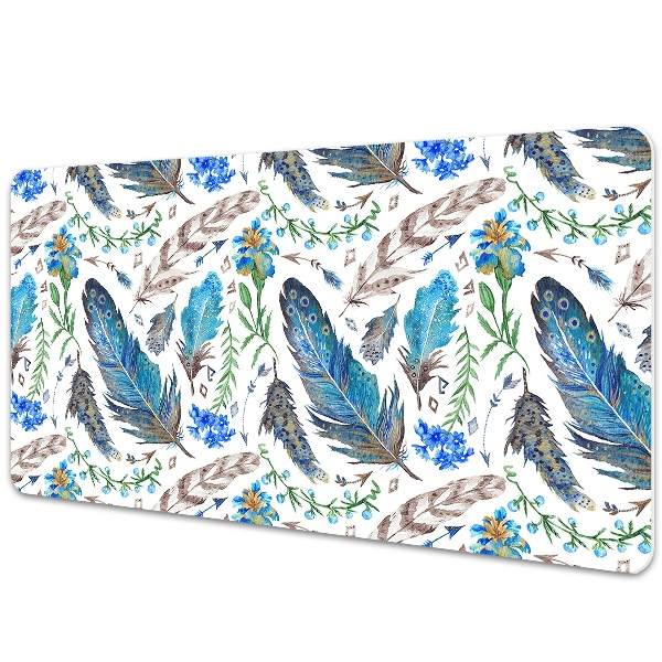 Large desk pad PVC protector Bird feathers