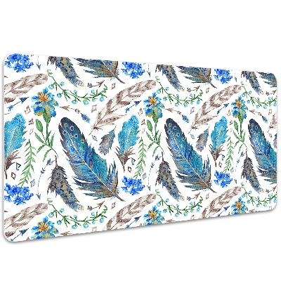 Large desk pad PVC protector Bird feathers