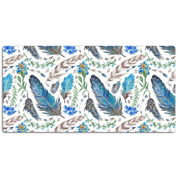 Large desk pad PVC protector Bird feathers