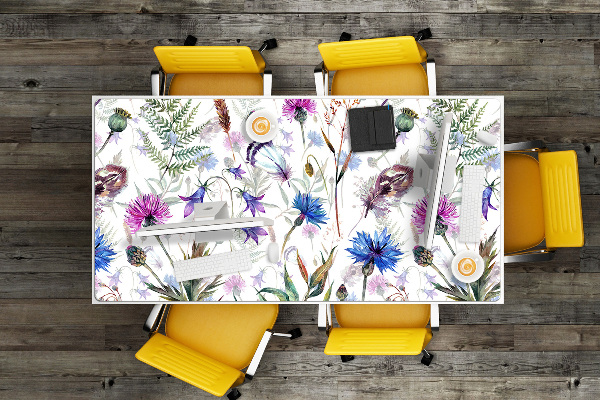 Large desk pad PVC protector Field flowers