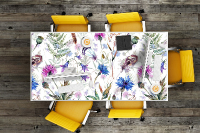 Large desk pad PVC protector Field flowers