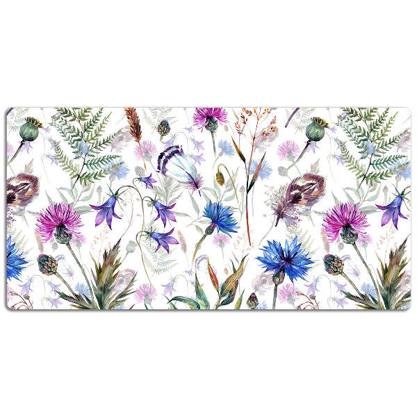 Large desk pad PVC protector Field flowers