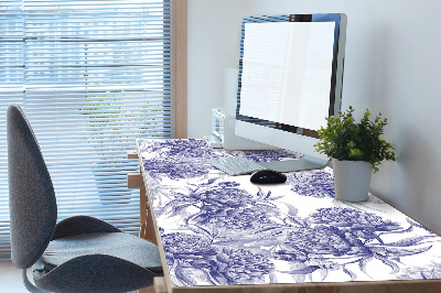 Full desk pad purple peonies