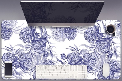 Full desk pad purple peonies