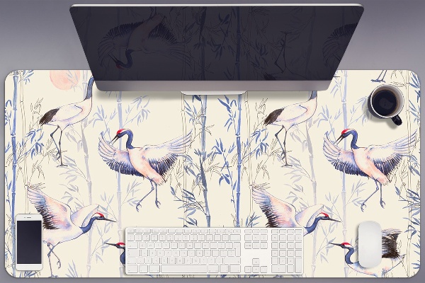 Large desk pad PVC protector dancing crane