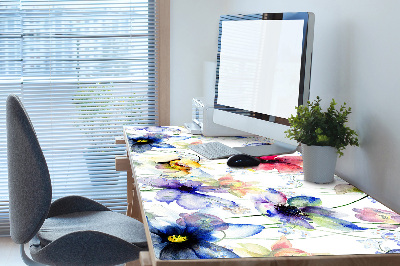 Large desk pad PVC protector Field flowers