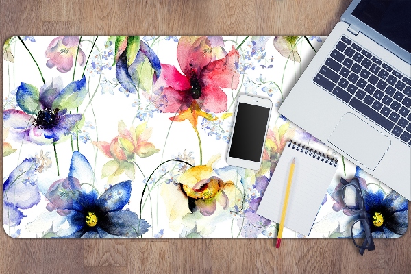 Large desk pad PVC protector Field flowers