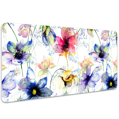 Large desk pad PVC protector Field flowers