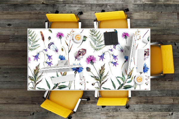 Large desk mat table protector Flowers from the meadow