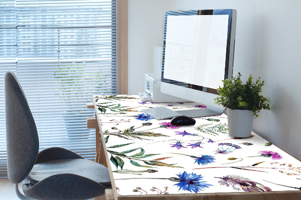 Large desk mat table protector Flowers from the meadow