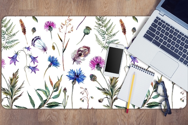 Large desk mat table protector Flowers from the meadow