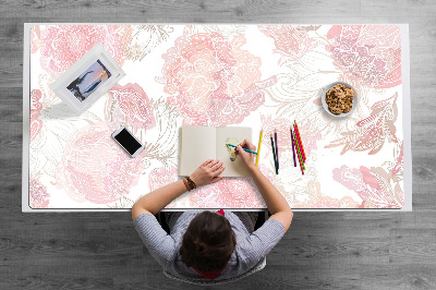 Full desk mat flowery pattern