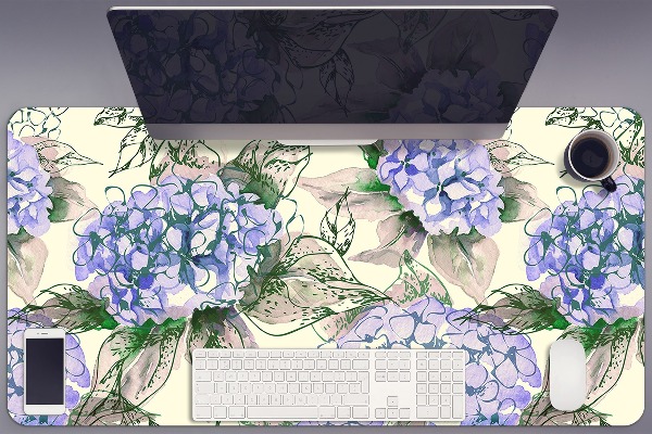 Large desk mat for children Hydrangea
