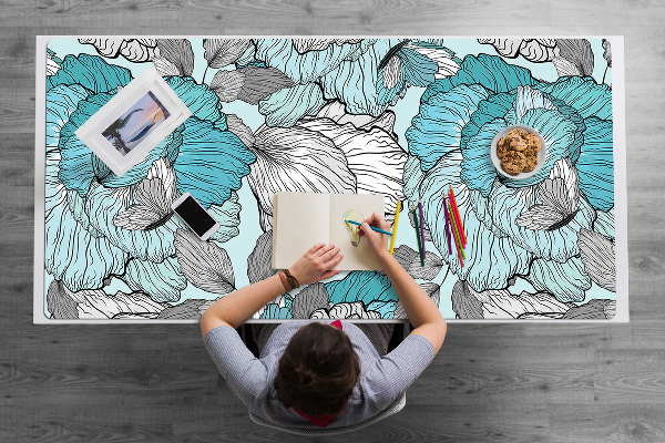 Desk mat floral composition