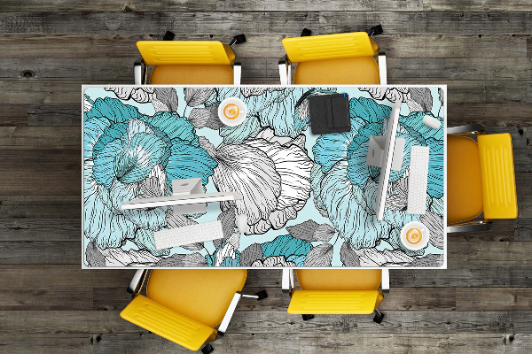 Desk mat floral composition