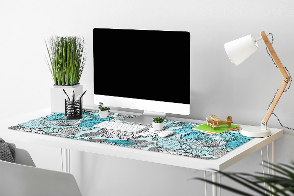 Desk mat floral composition