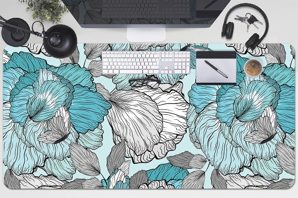 Desk mat floral composition