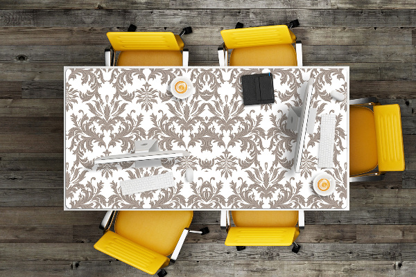 Large desk mat table protector baroque pattern