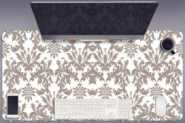 Large desk mat table protector baroque pattern