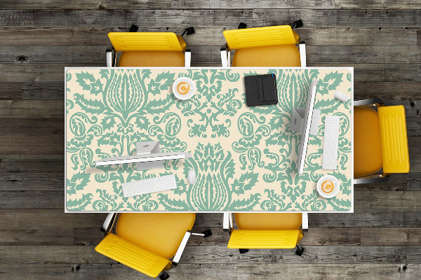 Full desk pad green Damask