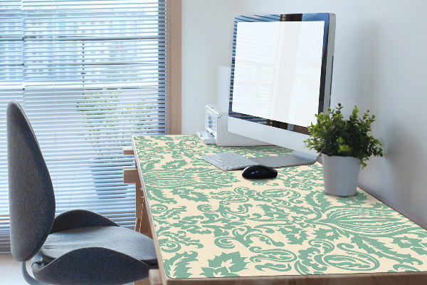 Full desk pad green Damask