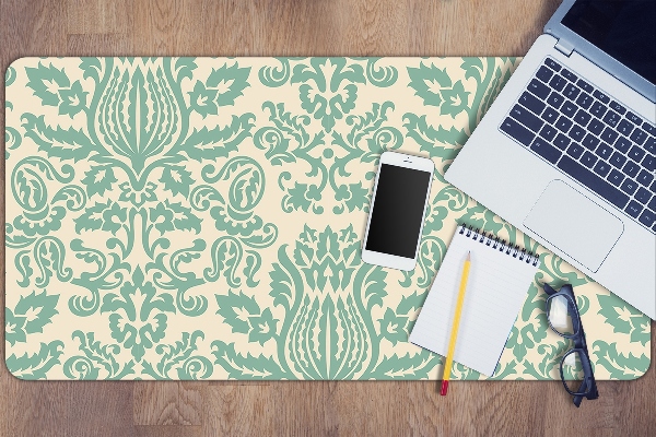 Full desk pad green Damask